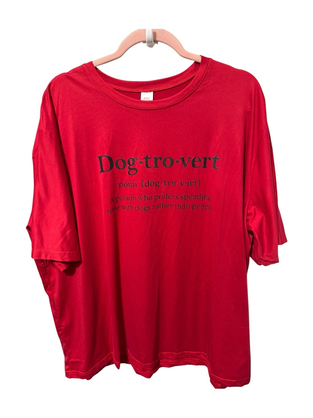 Dog·tro·vert Red Graphic Tee - Pet Lover Shirt